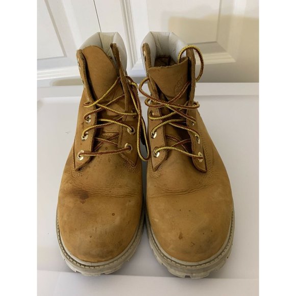 TIMBERLAND Men's Sz 5 Wheat White Suede Boots Rare Color‎ Combo - Picture 6 of 8